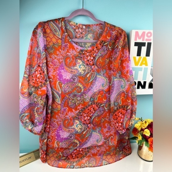 Women’s tunic in paisley design size XXL excellent condition - Picture 1 of 9